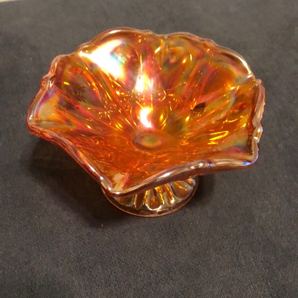 Vintage Other - Vintage Imperial Glass Propeller Pattern Carnival Glass Candy Dish Iridescent